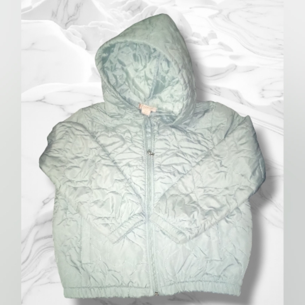 "Sweet Stories" Girl's Lightweight  Embroidered Hearts Jacket w/Hood